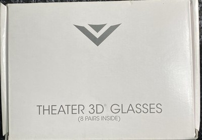 Vizio Theater 3D Glasses 8 Pairs Passive RealD TV Movie Glasses New Open Box