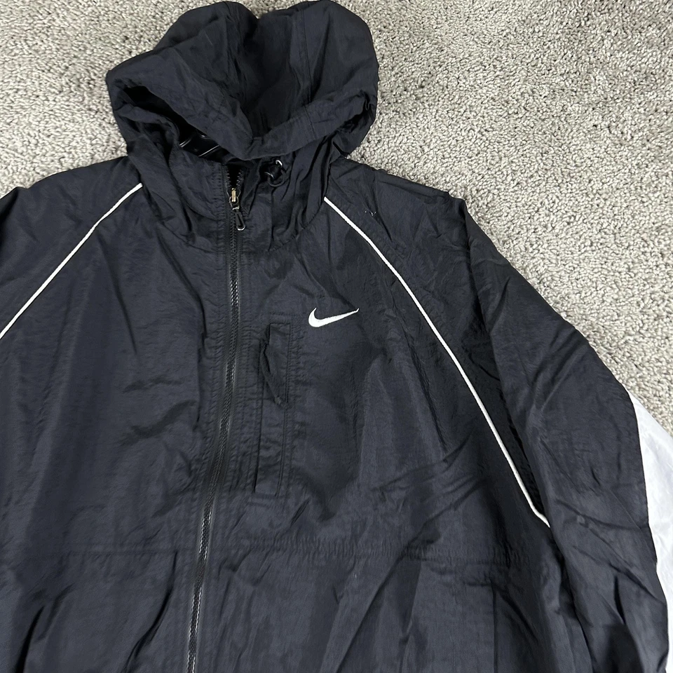 Chaqueta cortavientos vintage Nike para mujer mediana con capucha cremallera completa Swoosh años 90 Foto 3 de 4