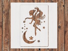 Reusable Fairy Stencil Template for DIY Wall Art - Angel Moon Star by StencilAir