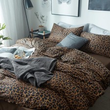 King Leopard Print Cheetah Animal Soft Fluffy Comforter Set Bedding Set