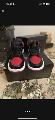 Nike Air Jordan, black white red mid 12 C children shoes without box Asking $80