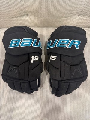 San Jose Sharks Bauer Supreme 1S Pro Stock Hockey Gloves 14''