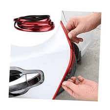 Car Door Edge Guards, 16Ft U Shape Door Edge Trim, Rubber Molding Auto Red