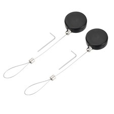 1.8ft Retractable Cable Security Lock with Latch Wrench, Black, 2 Pack