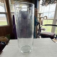 Clear Glass Cylinder Vase Polished Smooth