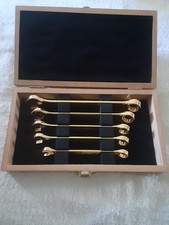 Napa 75th Anniversary 14k Gold Plated 5 Piece Metric Wrench Set Wwood Case
