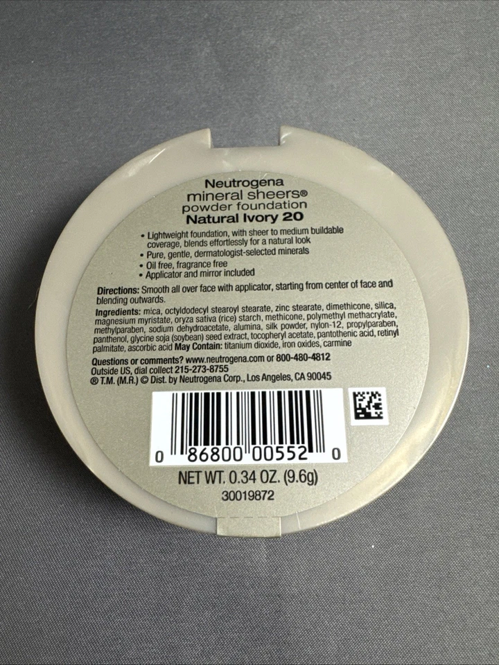 Neutrogena Mineral Sheers Powder Foundation Natural Ivory 20 New Sealed .34 oz - Image 4 of 4
