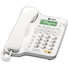AT T CL2909 Corded Phone with Speakerphone and Caller ID/Call Waiting, White