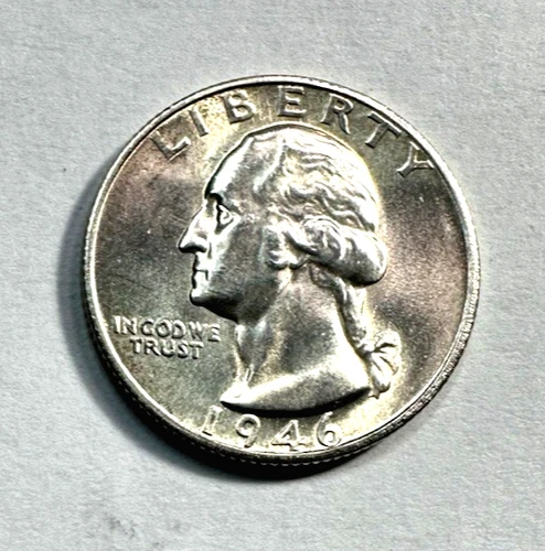 1946-S Washington Quarter GEMBU 0310 Bright silver nice cartwheel effect
