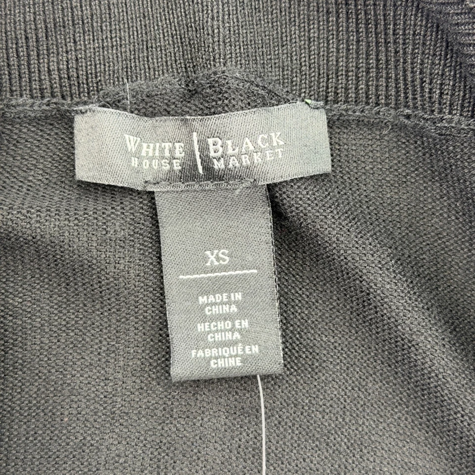 NUEVO Suéter Cárdigan Negro Casa Blanca Mercado Frente Abierto Negro XS NUEVO CON ETIQUETAS Foto 2 de 4