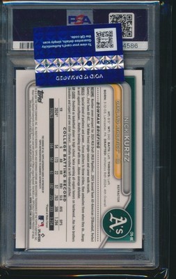 PSA 10 NICK KURTZ AUTO 1st 2024 Bowman Chrome REFRACTOR/499 Rookie