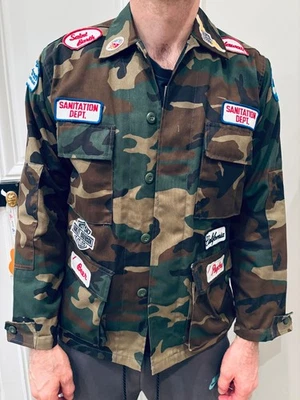 *** VESTE MILITAIRE ROTHCO BDU CAMOUFLAGE CUSTOM PATCHES UNIQUE STREETWEAR L *** - Photo 1/4