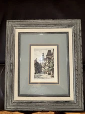 Vintage Hand-Colored Etching – Rothenburg ob der Tauber, Germany – Signed