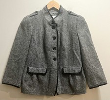 Y2K Ann Taylor Loft Women's Size 2P Gray Blazer Wool Jacket