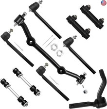 10pc Set 2WD Front Suspension Kit Idler Arm Inner Outer Tie Rod End Adjusting