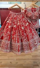 Attractive Look Heavy Soft Net Red Lehenga Choli With Dupatta For Wedding
