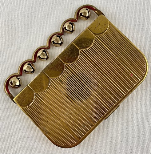 Vintage Coty NY Jingle Bells Compact w/ 2 Compartments Rouge and Powder