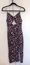 Leopard Print Dress, Large, Long, Chain Straps