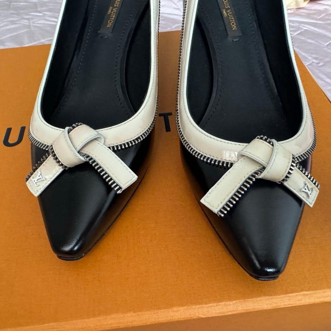 Louis Vuitton Women's Pumps Leather Size:36/JP:23 Black/White 135485K Authentic thumbnail 4