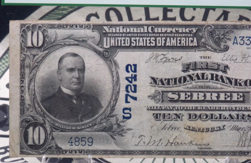 1902 $10 National Bank Note *SEBREE* KY Fr#624 PCGS VF30 CH#7242 Plain Back - Image 2 of 4