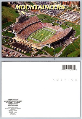 WVU Mountaineer Football Stadium Morgantown West Virginia Postcard Aerial View