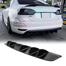 Rear Bumper Diffuser Lip Shark 7 Fins Spoiler Splitter For VW Jetta GLI MK6 MK7