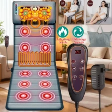 Full Body Electric Massage Mat Neck Back Heated Pad Massage Mattress Chair Pad