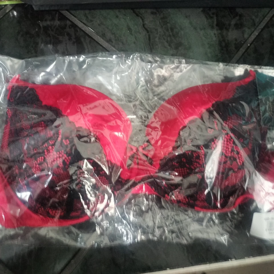 Lencería Sexy Fredericks Of Hollywood Rojo Negro Encaje Gabriella Sujetador Push Up 40C Foto 4 de 4