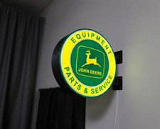 Enseigne Lumineuse John Deere LED - Logo Equipment Parts & Service - Déco Garage