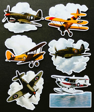 Beautiful DIE CUT CARD TOPPERS Various Vintage Airplanes Men Boys Spitfire