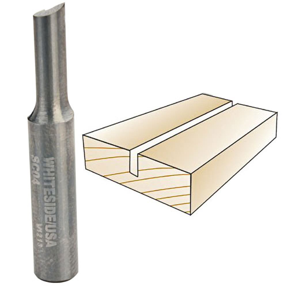 Whiteside SC04 Carbide Straight 1/4"SH, 3/16"CD, 1/2"CL