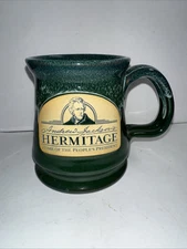 2017 Deneen Pottery Coffee cup Mug; Andrew Jackson's Hermitage , Green 4"T