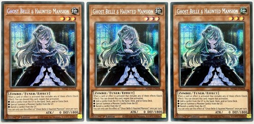 3 x MP22-DE258 Ghost Belle & Haunted Mansion - Secret Rare 1. Auflage Near Mint