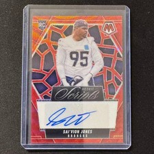🚛GN 2025 PANINI MOSAIC FOOTBALL SCRIPTS AUTO RED WAVE RC SAI'VION JONES
