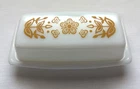 Vintage Pyrex Butterfly Gold Butter Dish