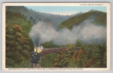 c.1920s Southern Railway Train No 11 Blue Ridge Mountains Land of Sky Postcard
