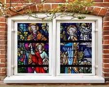 3D See Off Package A573 Window Film Print Sticker Cling Stained Glass UV Amy