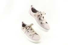 ECCO Womens Soft 8 3 Eyelet Low Top Lace Up Sneakers Grey Rose Size 41 EU 10 US