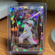 EUGENIO SUAREZ 2021 Panini Select Cracked Ice #162 /25 Reds Premier
