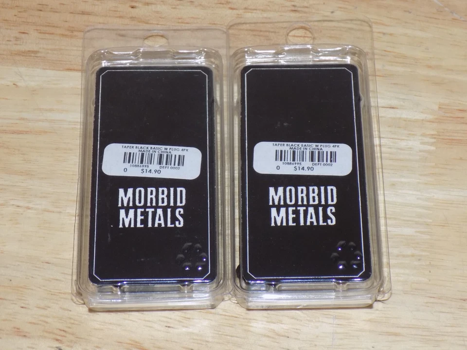 PACK 2 Metales Mórbidos 0g Cónico Negro Básico con Enchufe 4ct cada uno, Pendiente Foto 2 de 2