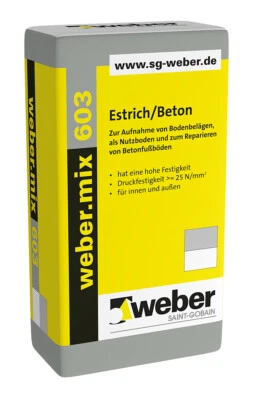 (0,60 €/kg) 25 kg/Sack Estrich Beton weber.mix 603 Mörtel Putz
