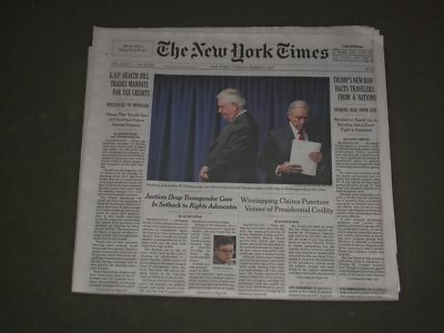 2017 MARCH 7 NEW YORK TIMES - TRUMP'S NEW PLAN HALTS TRAVELERS FROM 6 NATIONS