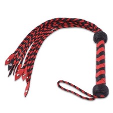 Cowhide Leather Flogger with Braided Falls  Steel Studs Adult Novelty Accesso