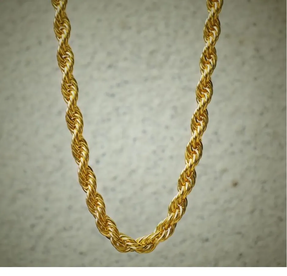 Rope Chain Necklace, 3mm / 16-22 in | 40-55 cm / 18K Gold Plated| Nominal