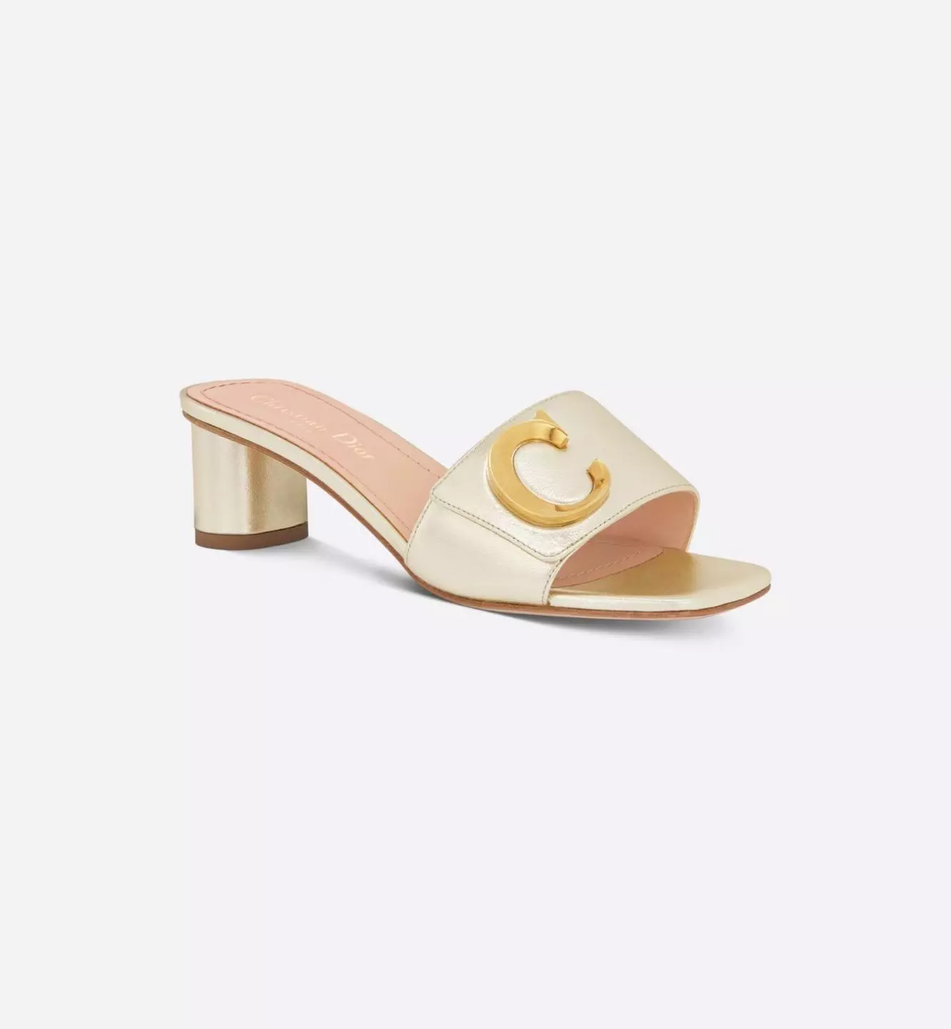 Sandales Mule talons chaussures pour chaussures logo DIOR C'EST 50 CD logo cuir breveté dior c'est