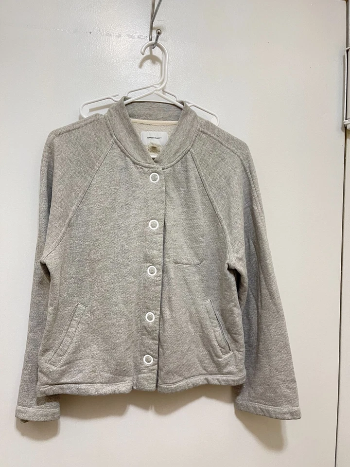 Cárdigan CURRENT ELLIOTT The Cora Algodón Botón Delantero Gris Jaspeado Vellón Talla 0 Foto 3 de 4