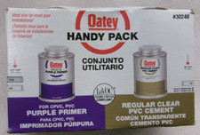 Oatey Handy Pack 30248 8fl.oz 237mL Purple Primer Reg. Clear PVC Cement 671D