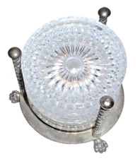 F B Rogers Coaster Set With Silverplated Base