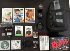 Canon EOS Rebel T3i EOS 600D SLR Camera with 18-55mm  55-250mm Lens w/ extras