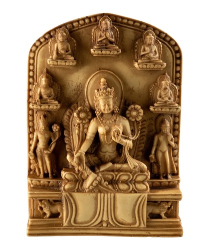 Green Tara -  Statuette de la Déesse  Bouddhiste en résine Nepal marron 3142 - Picture 1 of 5